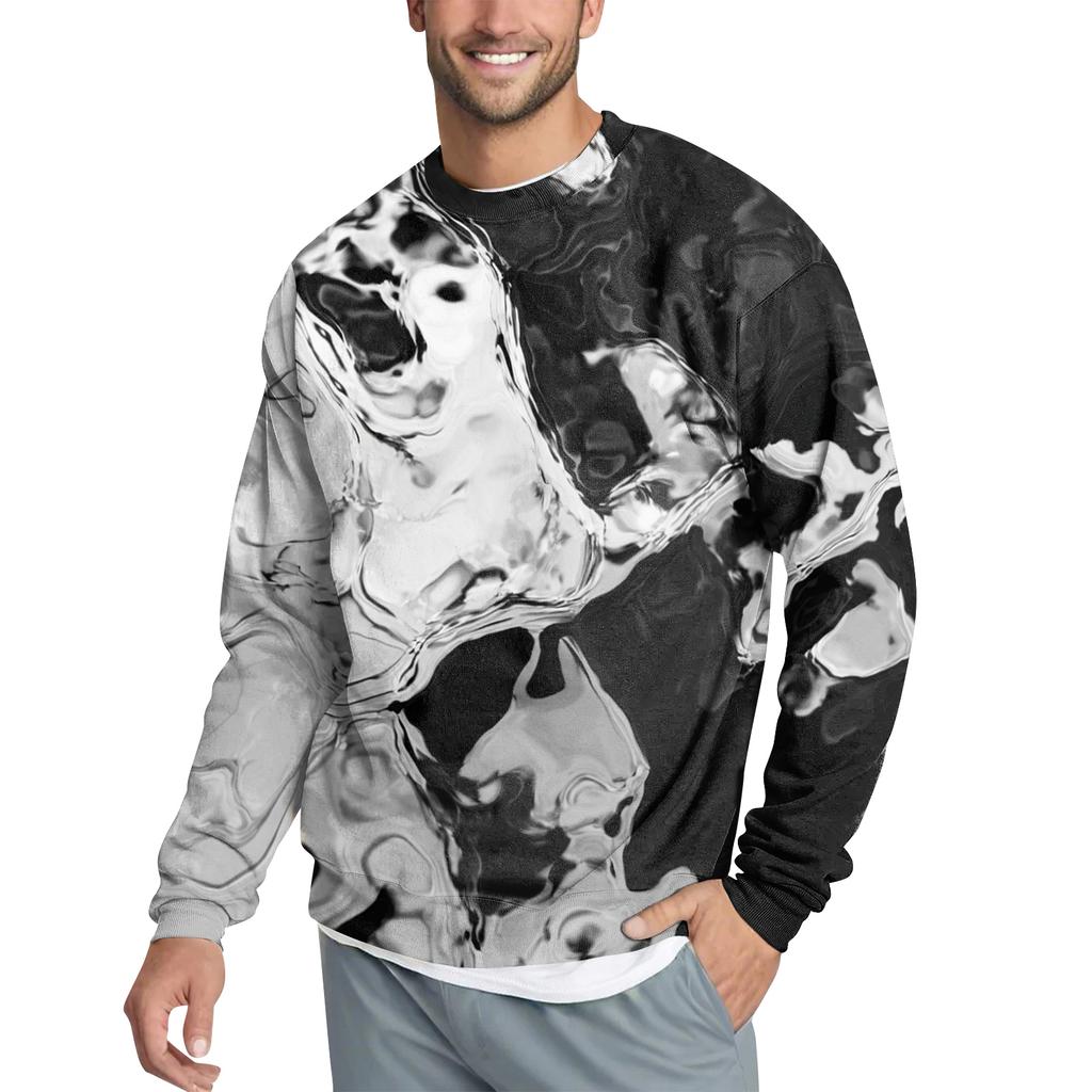 Мужской повседневный модный свитшот с принтом и круглым вырезом