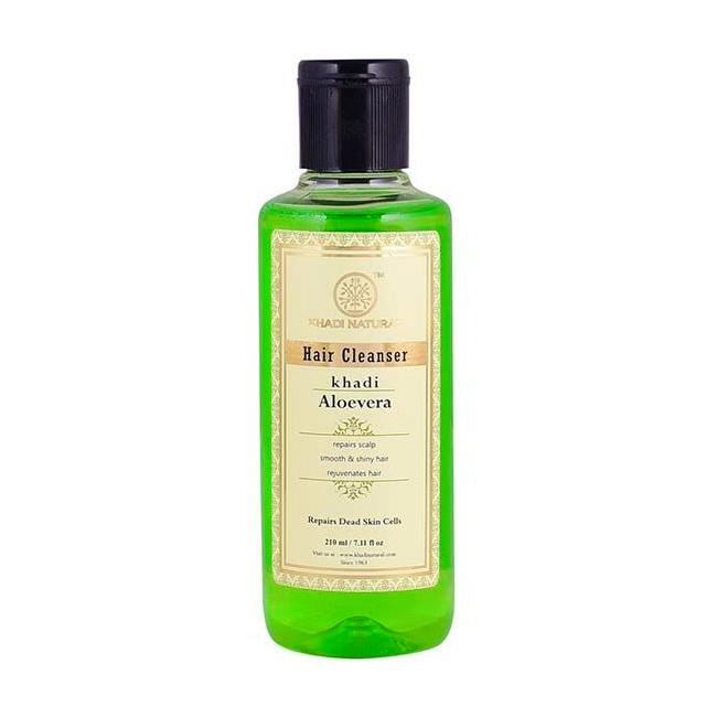 Natural Aloe Vera Shampoo: To Add Shine To Hair (210 Ml), Hair Cleanser Aloevera Khadi Natural