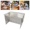Portable Mini Charcoal Grill Stainless Steel Foldable Compact BBQ Barbecue Stove with Removable Cooking Grid for Outdoor Camping