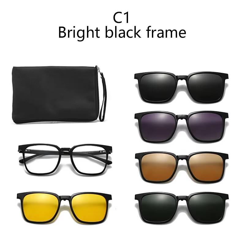 Magnetic Clip-On Polarized Sunglasses Frame-Style Sunglasses Prescription Glasses Driving Night Vision Sunglasses