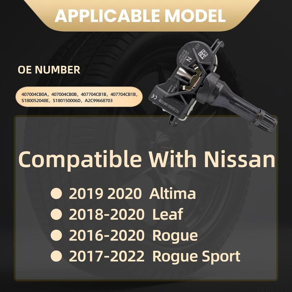 Датчик системы контроля давления в шинах (TPMS) Совместим с 19-20 Altima 18-20 Leaf 16-20 Rogue 17-22 Rogue Sport 407004CB0A 407004CB0B A2C99668703