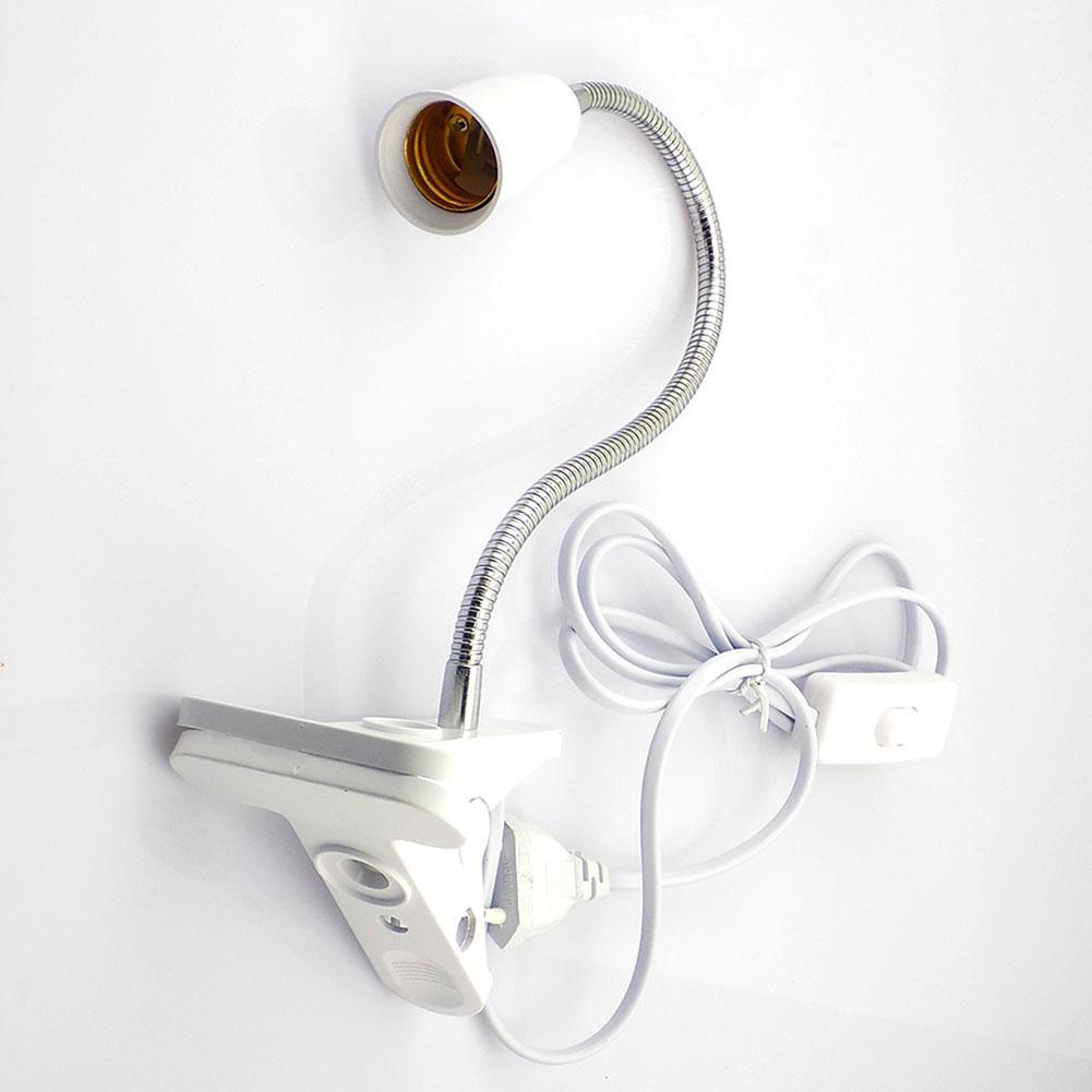 Гибкий держатель настольной лампы на 360 градусов E27, базовая розетка, зажимной кабель с выключателем для домашнего освещения для выращивания растений