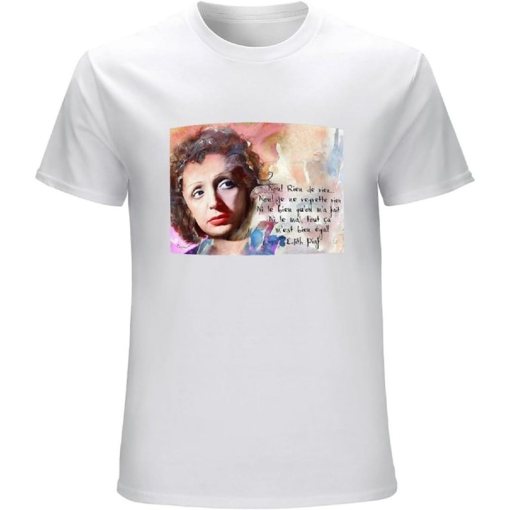 Édith Piaf Ith Piaf French T-Shirt Singer T-Shirt Men's T-Shirt T-Shirt White