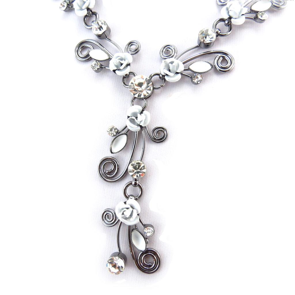 Les Trésors De Lily [K0967] — Серое дизайнерское колье Paradis Floral