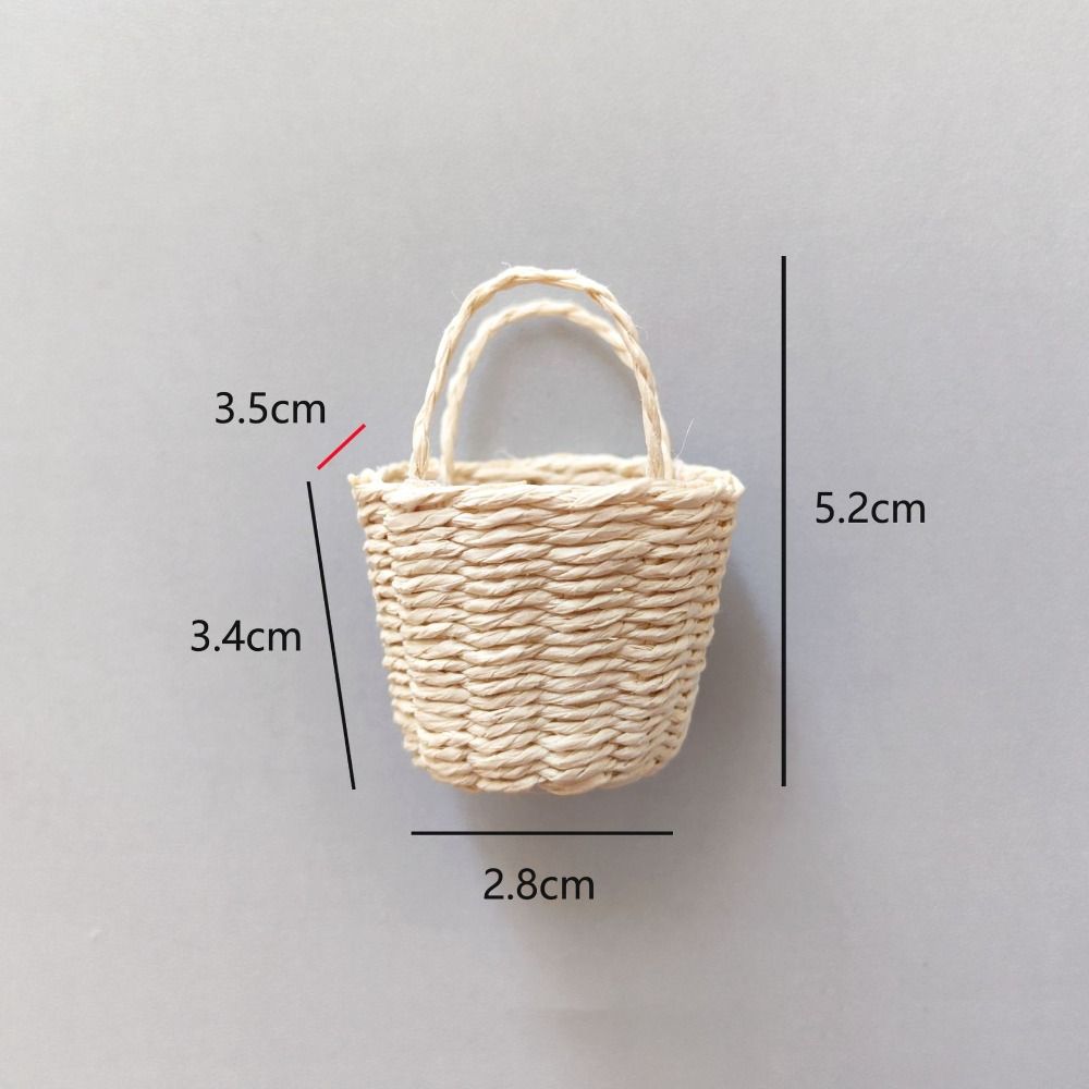 New Mini Miniature Dollhouse Basket Fashion Handmade Hand Woven Basket DIY Paper Vine Basket For BJD Dolls/for Ob11 Dolls