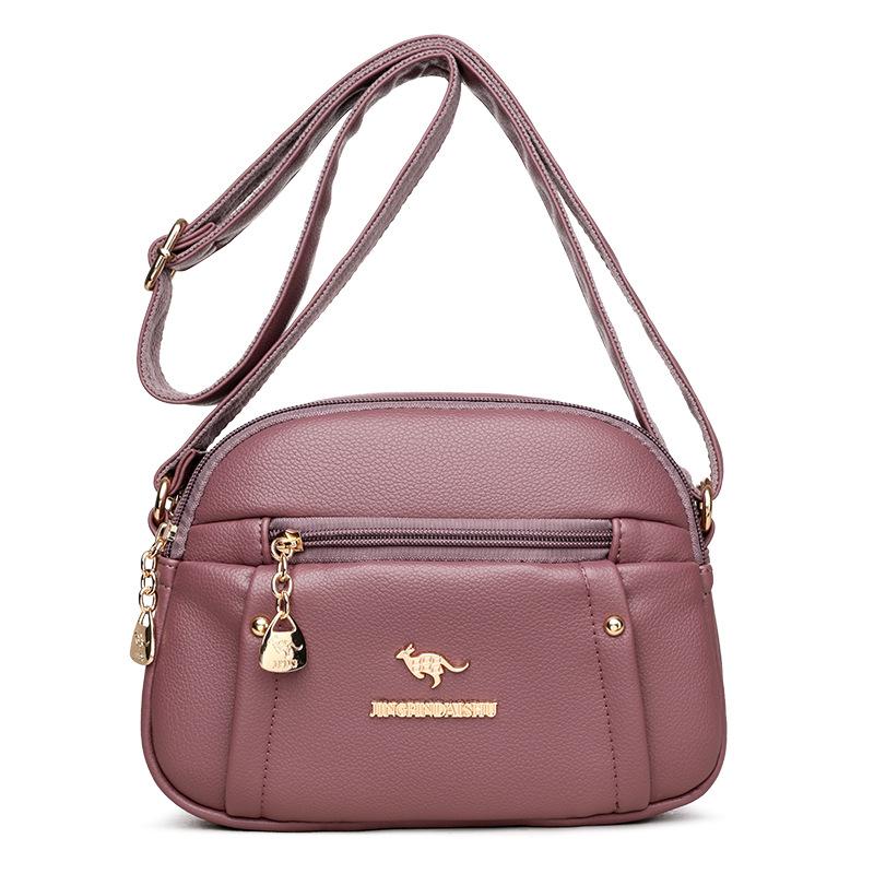 Женская сумка Мягкая кожаная сумка через плечо Однотонная сумка через плечо Большая вместимость Маленькая квадратная сумка