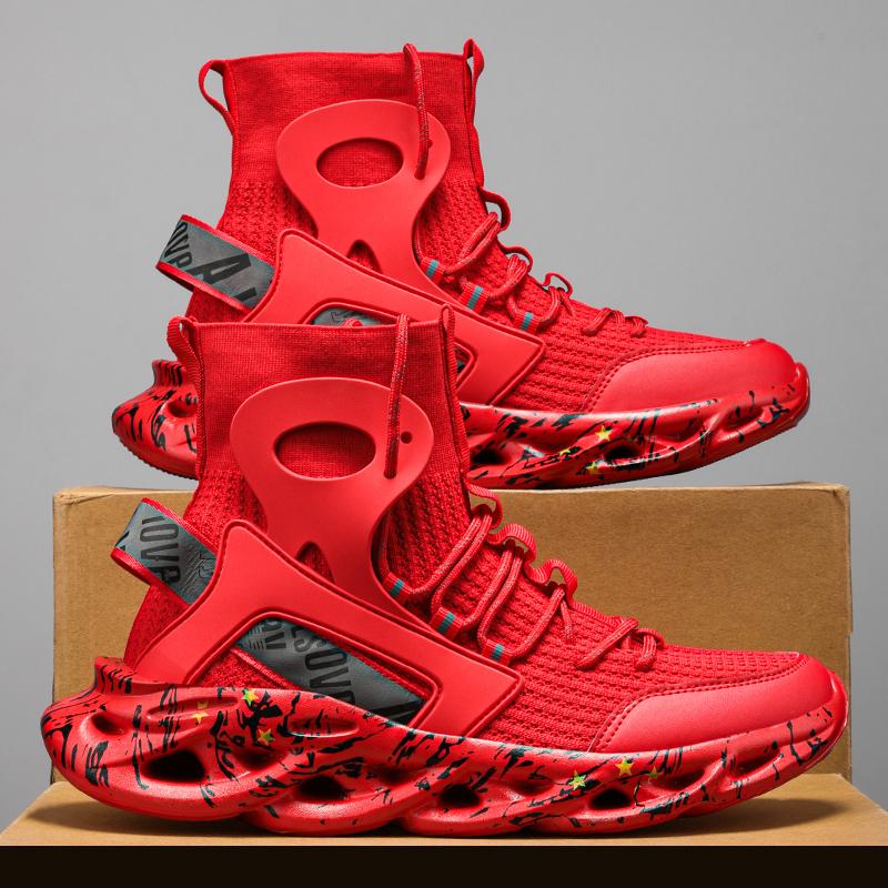 Мужские кроссовки для бега, большой размер, мягкая подошва, амортизация, удобные, для ходьбы на открытом воздухе, повседневные, для бега в спортзале, сетчатые, высокие, мужские кроссовки