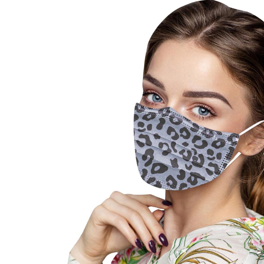10 шт. трехслойная одноразовая пыленепроницаемая защитная маска с леопардовым принтом для взрослых