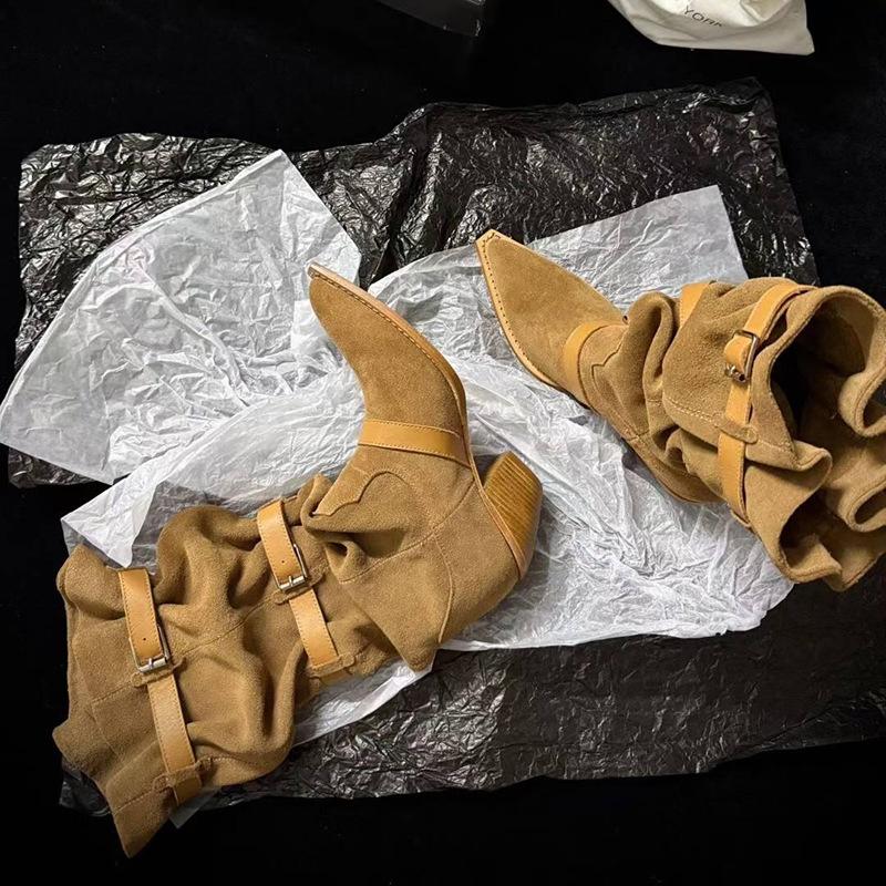 Версия из коровьей кожи~ Европейский и американский стиль Spice Girls, белые остроносые ботфорты на наборном каблуке, женские широкие сапоги-рыцари, длинные сапоги