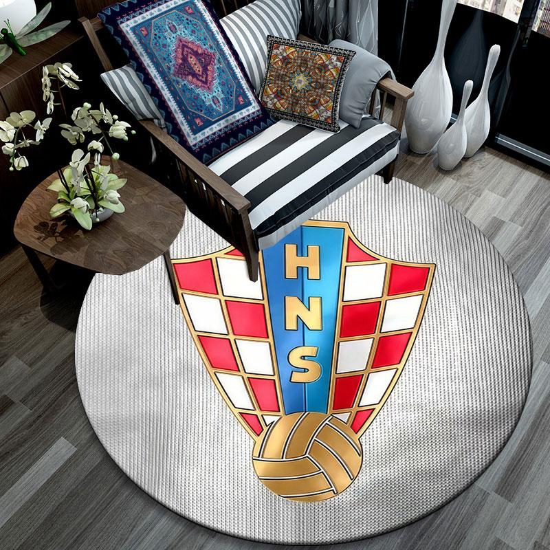 Croatia National Football Team pattern round rug,Carpet Rug for Living Room Bedroom Playroom ,Non-slip Floor Mat,Holiday Gifts and Birthday Gifts.
