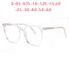 Transparent Frame Anti Blue Rays Round Prescription Glasses For The Nearsighted TR90 Computer Spectacles 0 -0.5 -0.75 To -6.0