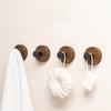 4/1pcs Wall Wood Hook Self-adhesive Walnut Hanging Hanger Bathroom Wall Hook Coat Storage Rack Home Towel Key Decor Kitchen Hook