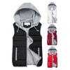 Women Winter Vest Coat Hooded Color Matching Zipper Closure Drawstring Sleeveless Padded Thick Waterproof Windproof Soft Warm Lady Waistcoat