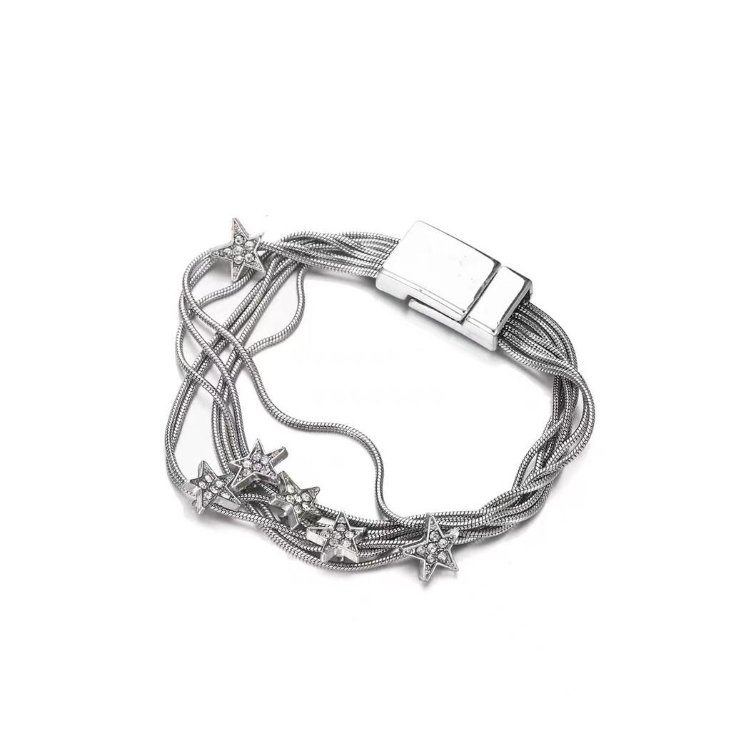 Chic Star Tassel Layered Bracelet For Women Stylish Sweet Cool Jewelry Alloy