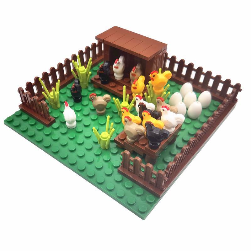 Farm Sunflowers Trees Bricks Blocks for Children MOC City Building Toys Animals Acc Bloques Compatible Classic Mini Blocks Parts