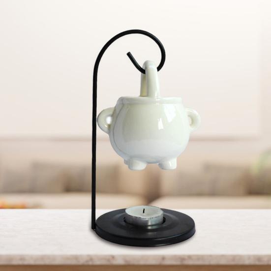 Юшэн Подвесной Языческий Котел Масляная Лампа Восковая Горелка Аромадиффузор с Ручкой Керамический Подсвечник для Чайной Свечи Ведьма Хэллоуин Украшение