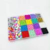 24 Slot Multicolor Baking Paint Beads Set Glass Beads Box Alphabet Pattern Beads for DIY Bracelets