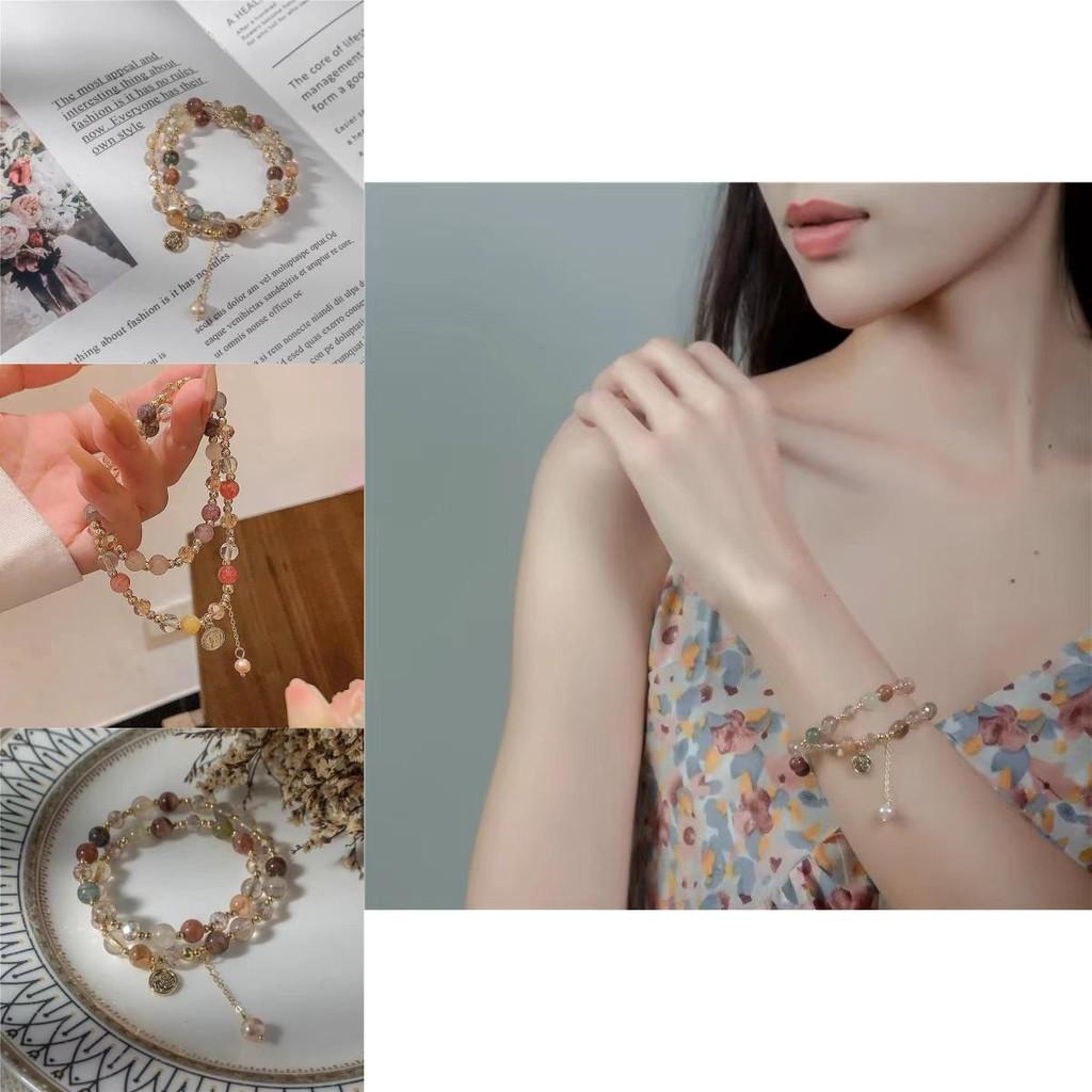 Double Artistic Layer Pearl Bracelet Elegant Handmade Jewelry For Spring 2024