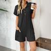 Women's Comfortable Casual Jumpsuit Short Sleeve Top Sweater Jumpsuit Shorts