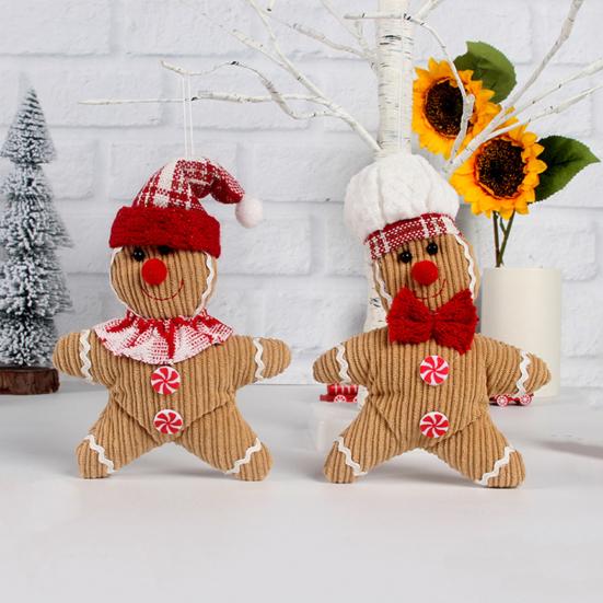 1/2 шт. Рождественский пряничный человечек, плюшевая кукла, игрушка, имбирный кулон, Рождество