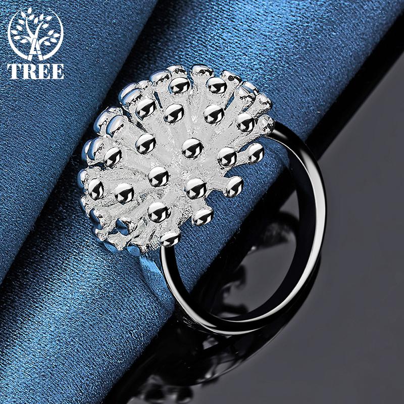 Ювелирные изделия в виде кольца из стерлингового серебра 925 пробы с фейерверком и кораллом