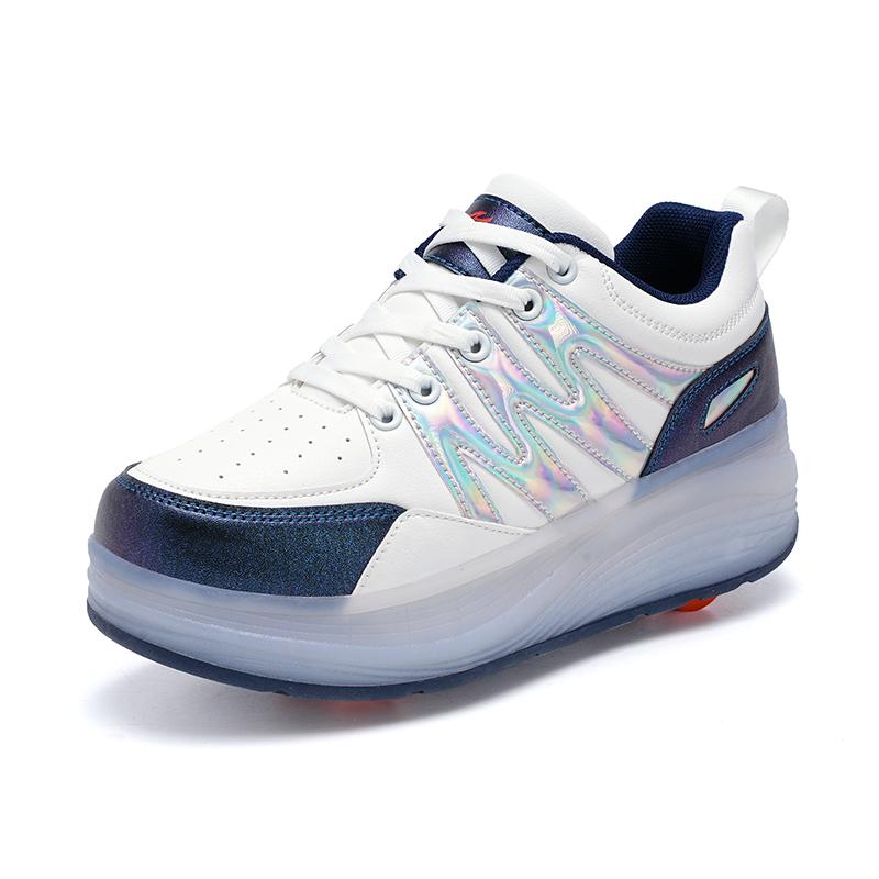 Детские кроссовки со светодиодной подсветкой, детские, для мальчиков и девочек, с зарядкой через USB, светящиеся спортивные колеса, обувь для катания на роликах и паркура на открытом воздухе