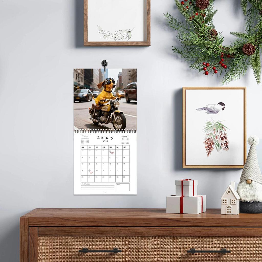 Настенный календарь на 2026 год, Собака, Ежемесячный настенный календарь, Годовой, Ежемесячный планер, Расписание, Органайзер, Настенный календарь для записи встреч
