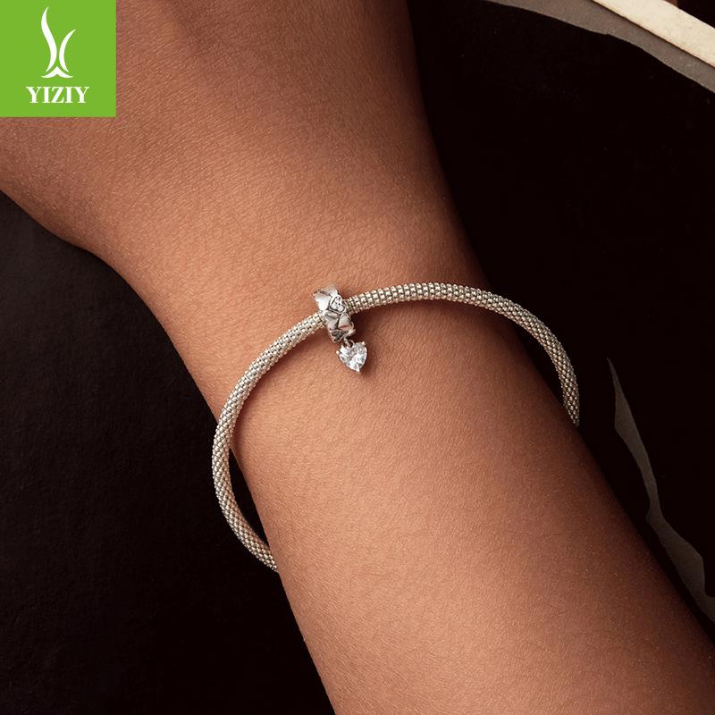 S925 Silver Love Silicone Bead Barrier, Wind Personalized Diy Bracelet Beaded Accessories