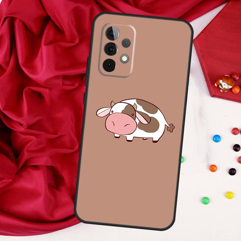 Мультяшные милые пятна коровы для чехла Samsung Galaxy A55 A53 A33 A13 A35 A15 A36 A56 A26 A16 A22 A32 A52 A54 A34 A06 A05