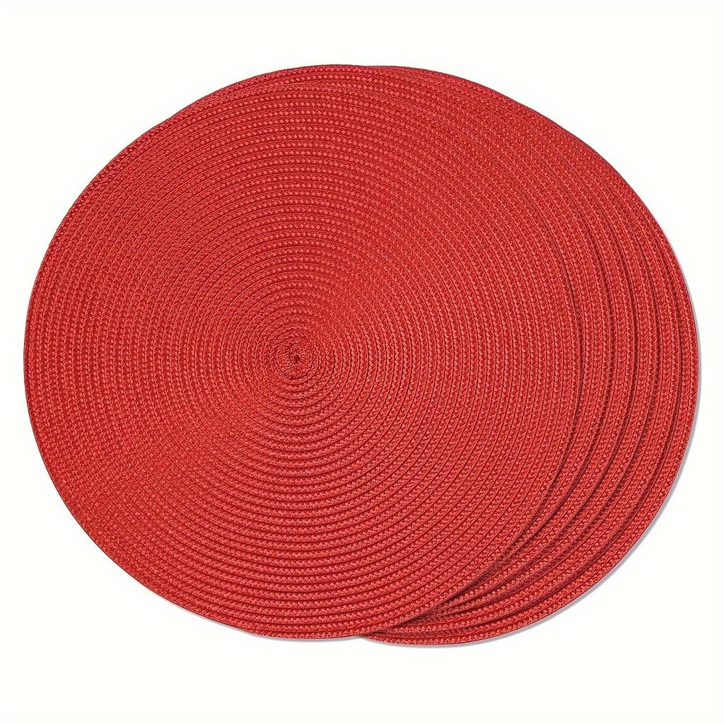 1 Pieces 15-Inch Round Woven PP Placemats, Washable Non-Slip Insulated Table Mats for Home Decor Dining Table Festival Party