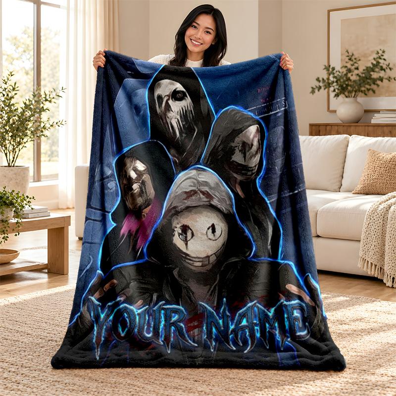 Dead by Daylight Custom Name Fleece Blanket Personalized Soft Cozy Throw Blanket Customized Gift for Birthday Christmas