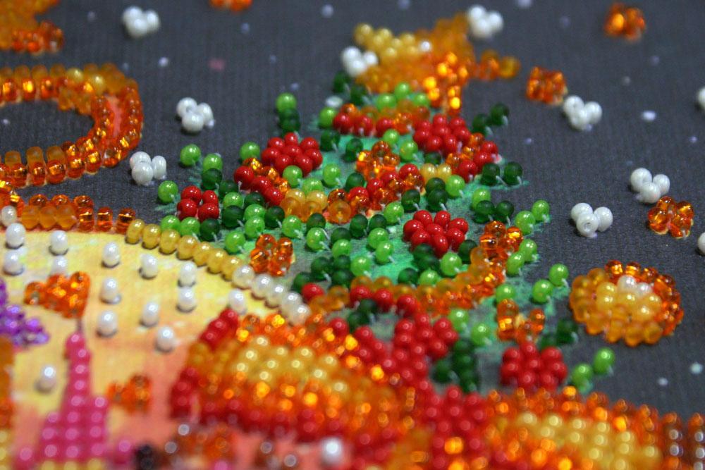 Набор-миди для вышивки бисером на натуральном художественном холсте Абрис Арт Зимний сюжет