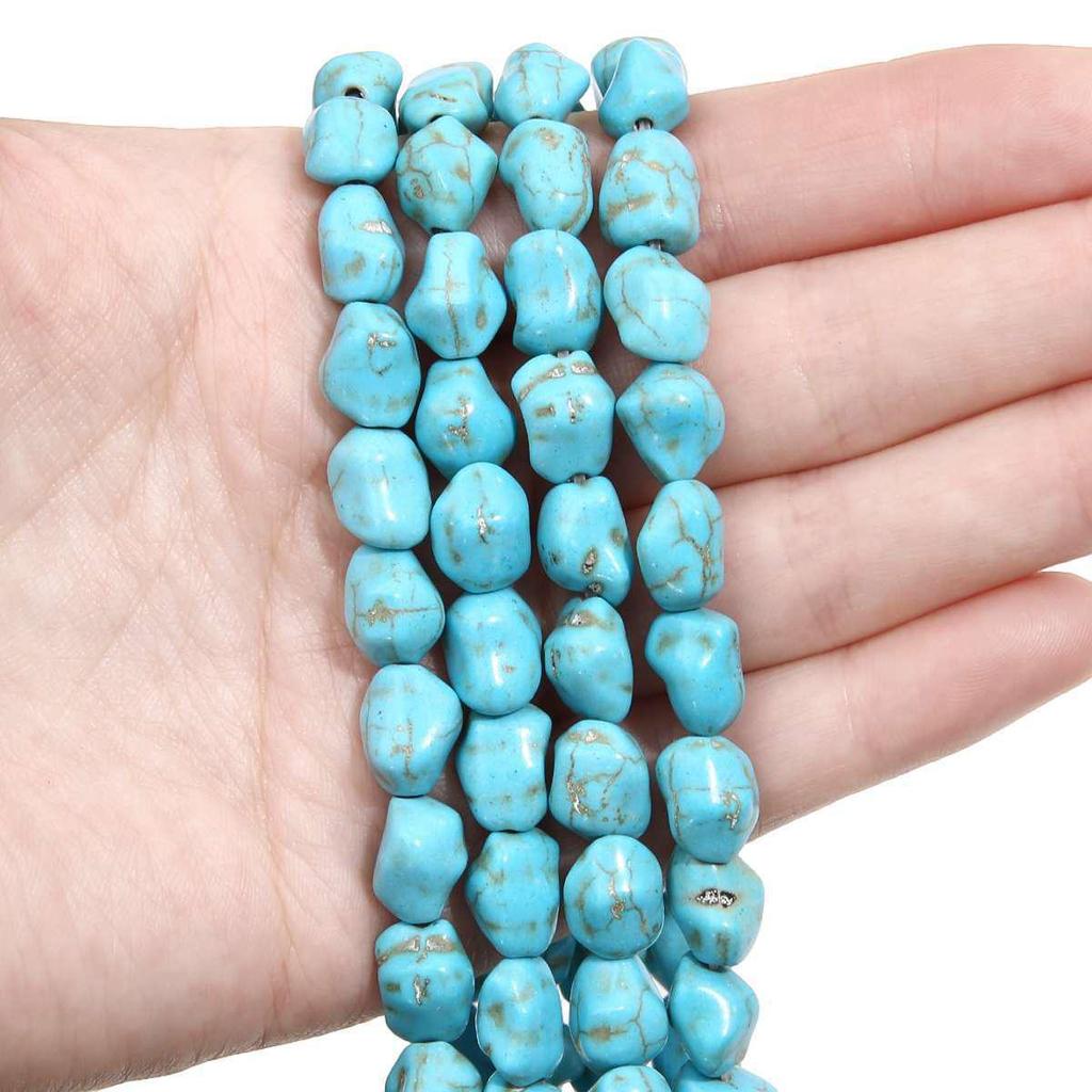 Synthetic Blue Turquoise DIY Jewelry Twisted and Special-Shaped Beads with Abacus and Animal Spacer Styles