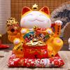 9-дюймовая Счастливая Кошка Удачи с Машущей Лапкой Китайский Фэншуй Орнамент Манеки-нэко Привлекающая Кошка Питание от USB/Батареек