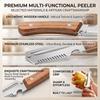 2PC Set Kitchen Peeler Stainless Steel Vegetable Peeler Wooden Handle For Peeling And Slicing Fruits And Vegetables Kitchen Tool 4