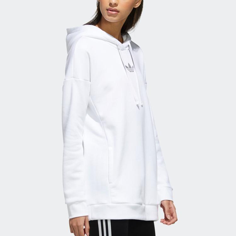 Adidas Толстовка с капюшоном Originals Trefoil Женские топы Белый GH7775