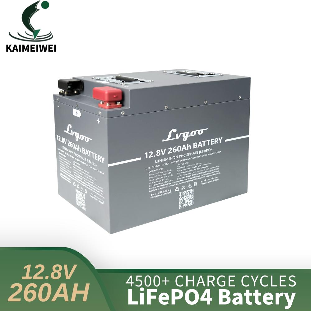 12V 130AH 260AH LiFePO4 Battery Pack Grand A Cells Lithium Iron Phosphate Bulit-in BMS Rechargeable Battery NO TAX for RV