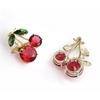 New Cute Red Cherry Bee Brooch Women Unisex Alloy Zircon Gentle Simple Sweet Fashion Fruit Series Brooch Pin Gifts PD514
