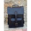 Leather Goat Genuine Leather Men's Backpack Bag Laptop Satchel Case Black Vintage Bag