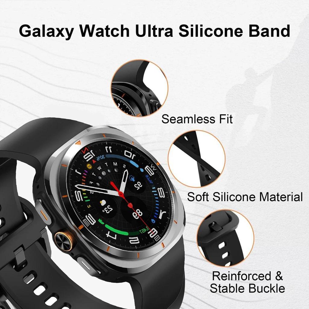 Оригинальный силиконовый ремешок для Samsung Galaxy Watch Ultra Strap 47 мм, аксессуары, спортивный браслет Correa Galaxy Watch 7 Ultra 47 мм