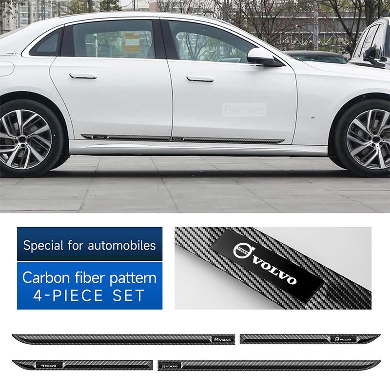 For Volvo Car Stainless Steel Side Door Body Guard Strips Protector Decorative Cover Trims For VOLVO XC90 S60 S90 XC60 V90 Car A