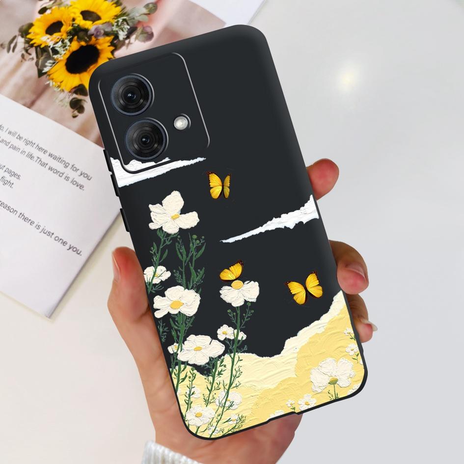 For Motorola Moto G84 5G Case 2023 New Stylish Butterfly Cat Slim Black Silicone Soft TPU Phone Cover For Moto G84 5G G 84 Coque