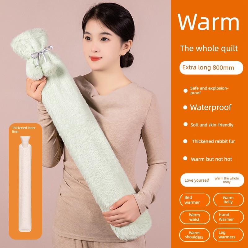 Extra-Long Water-Filled Hot Water Bottle, Explosion-Proof, Large Size, Warming Bed and Quilt, Magic Tool for Girls' Stomachs