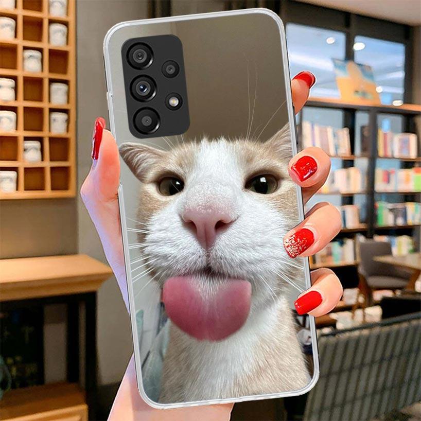 Pet Cat Funny Memes Phone Case For Samsung Galaxy A12 A22 A32 A52 A72 A02S Phone Case Note 20 Ultra 10 S10 Plus A51 A71 A50S A20
