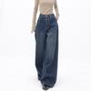 Retro Wide Leg Baggy Jeans Loose Vintage Jeans Pants for Women Straight Large Size Pants