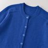 Womens Long Sleeve Knit Jacket Solid Color Loose Fit Street Style Single Breasted Round Neck Medium Thickness