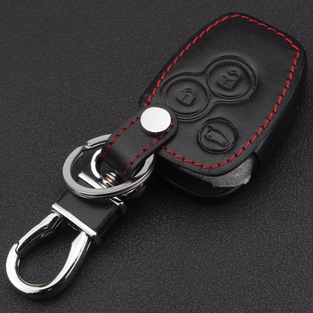 Jingyuqin Remote 3 Buttons Leather Car Key Cover Fob Case Holder For Renault Clio Kangoo Megane Master