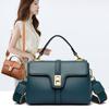 Fashion Lock Shoulder Bag Women's Handbag Solid Color Retro Simple Crossbody Bag Shoulder Strap Commuter