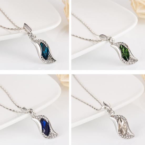 Женщины Rhinestone Геометрический кулон Ожерелье Браслет Крюк Серьги Комплект ювелирных изделий