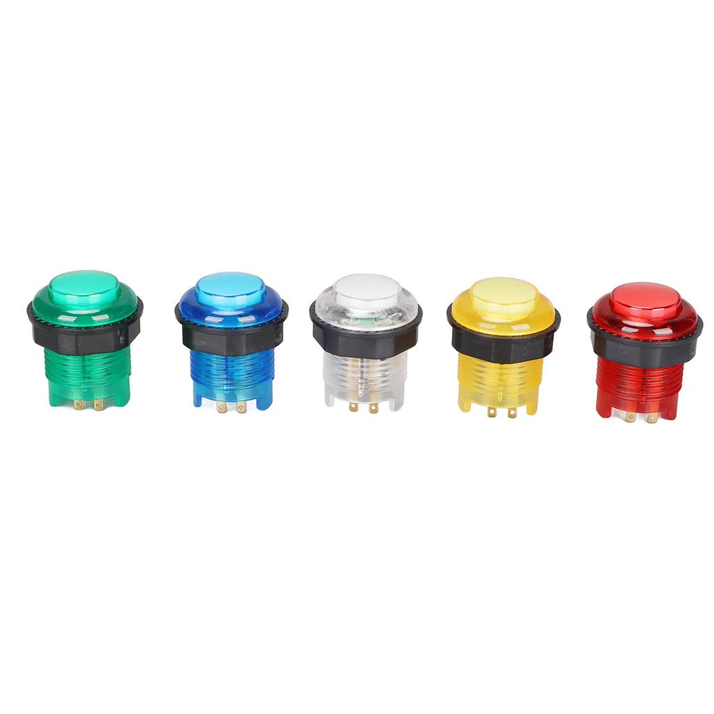 5pcs 28mm Arcade LED Light Push Buttons with Switch for Arcade Machine Game Joysticks (12V)